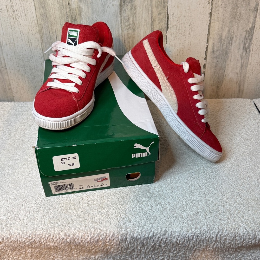 Puma Suede Jr. Vibrant Red Sneakers